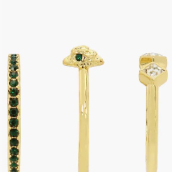 KURT GEIGER LONDON Set of 3 Crystal Eagle Stackable Rings SIZE 8 - Picture 6 of 8